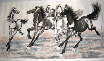  pferde - Xu Beihong Laufpferde 2 alte China Tinte